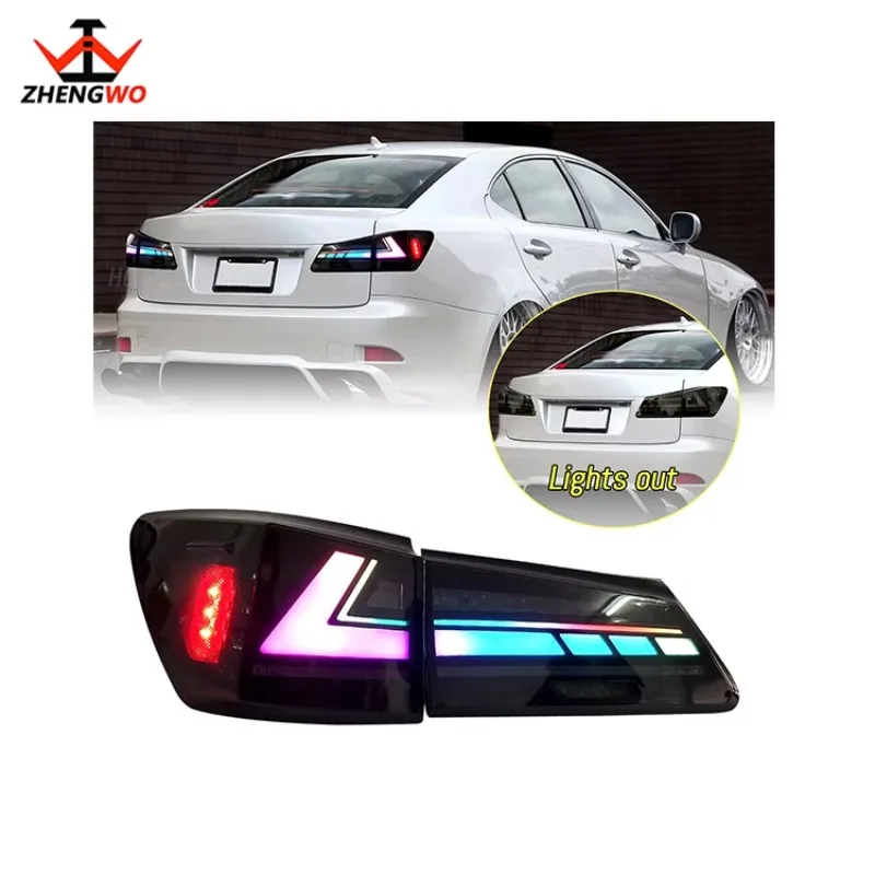 

ZHENGWO Factory OEM RGB LED Tail Light For Lexus IS250 IS300 IS350 ISF 2006-2012 DRL Brake Turn Signal Rear Lamps Assembly