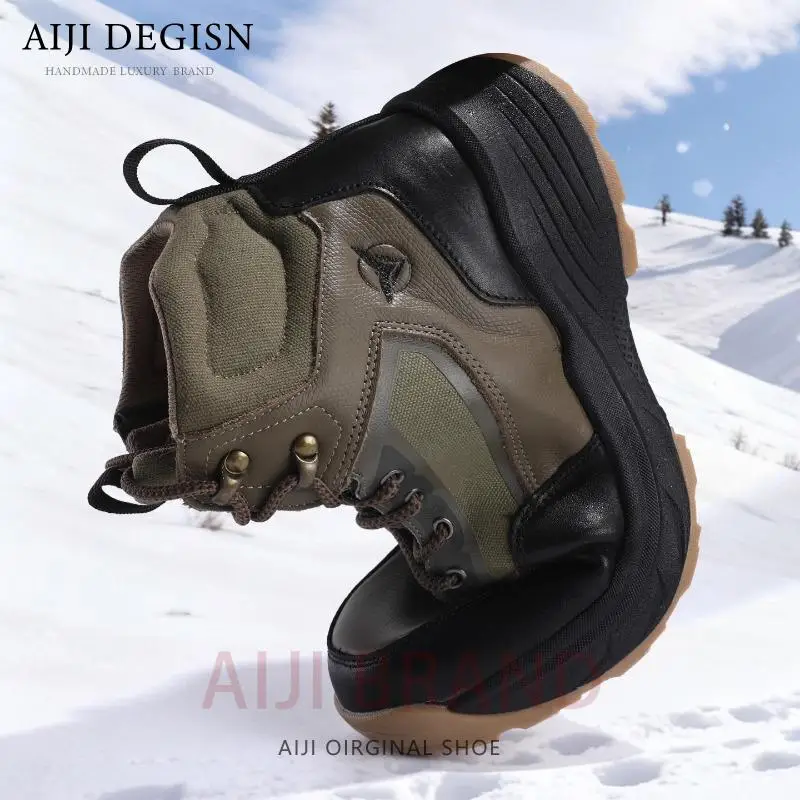 

Outdoor Work Boots Comfortable Cotton Shoes New Design Men Snow Boots Plush Warm Non-Slip Coldproof