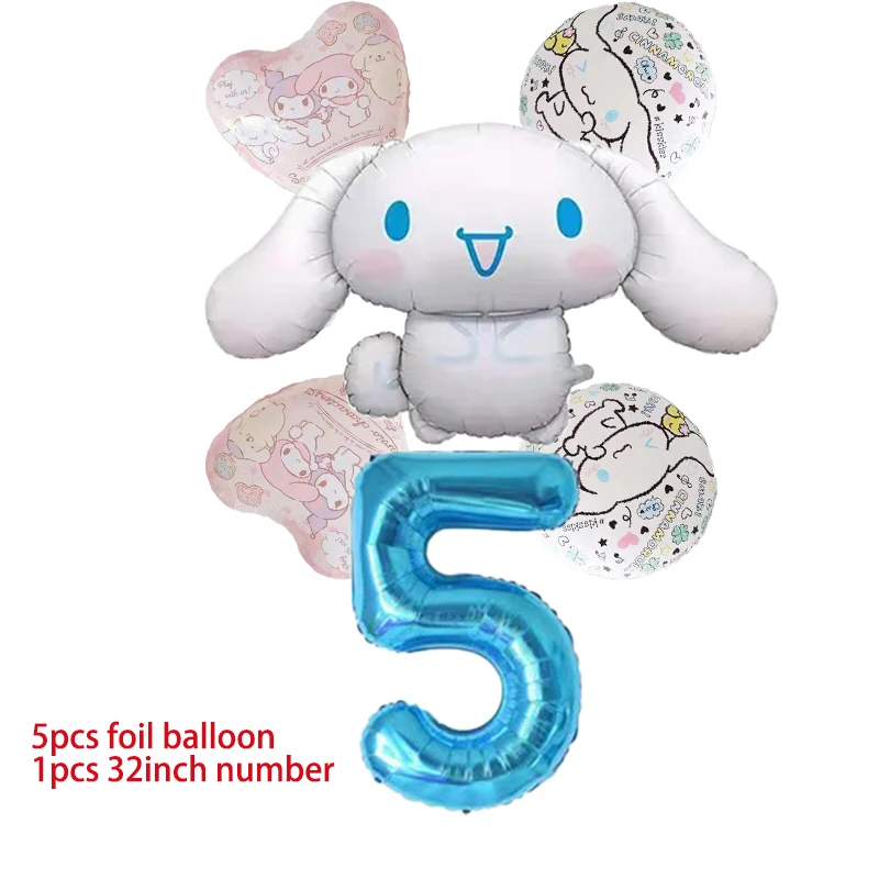 Cinnamoroll Dog Theme Birthday Party Decoration Tableware Balloon Backdrop Cake Topper Birthday Party Supplies Baby Shower