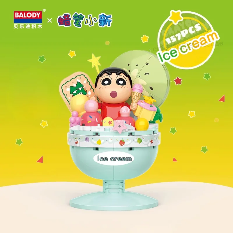 BALODY Crayon shin-chan assembler des blocs de construction délicieux série Dim Sum jouet modèle bureau Collection ornement cadeau d'anniversaire