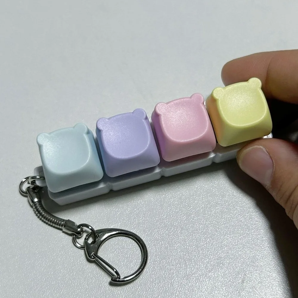 New DIY Keyboard Fidget Keychain Keys Button 9 Keys Finger Keyboard Cap Keycap Relief Stress Pinch Pass The Time
