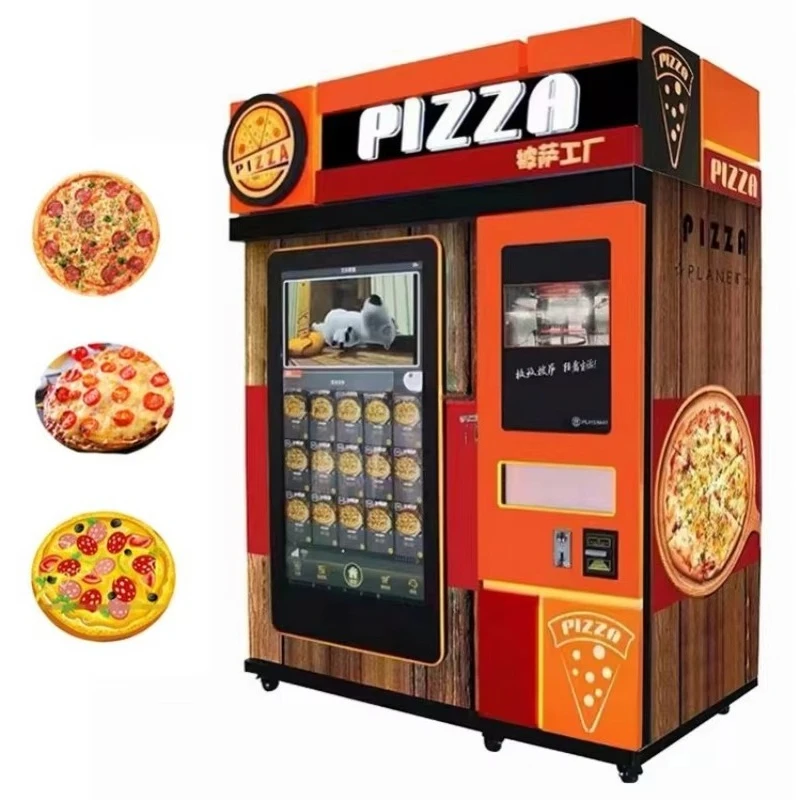 Pizza Vending Machine Customized Commercial Touch Screen Multiple Payment Systems Shopping Malls Smart Payment Self Service Use