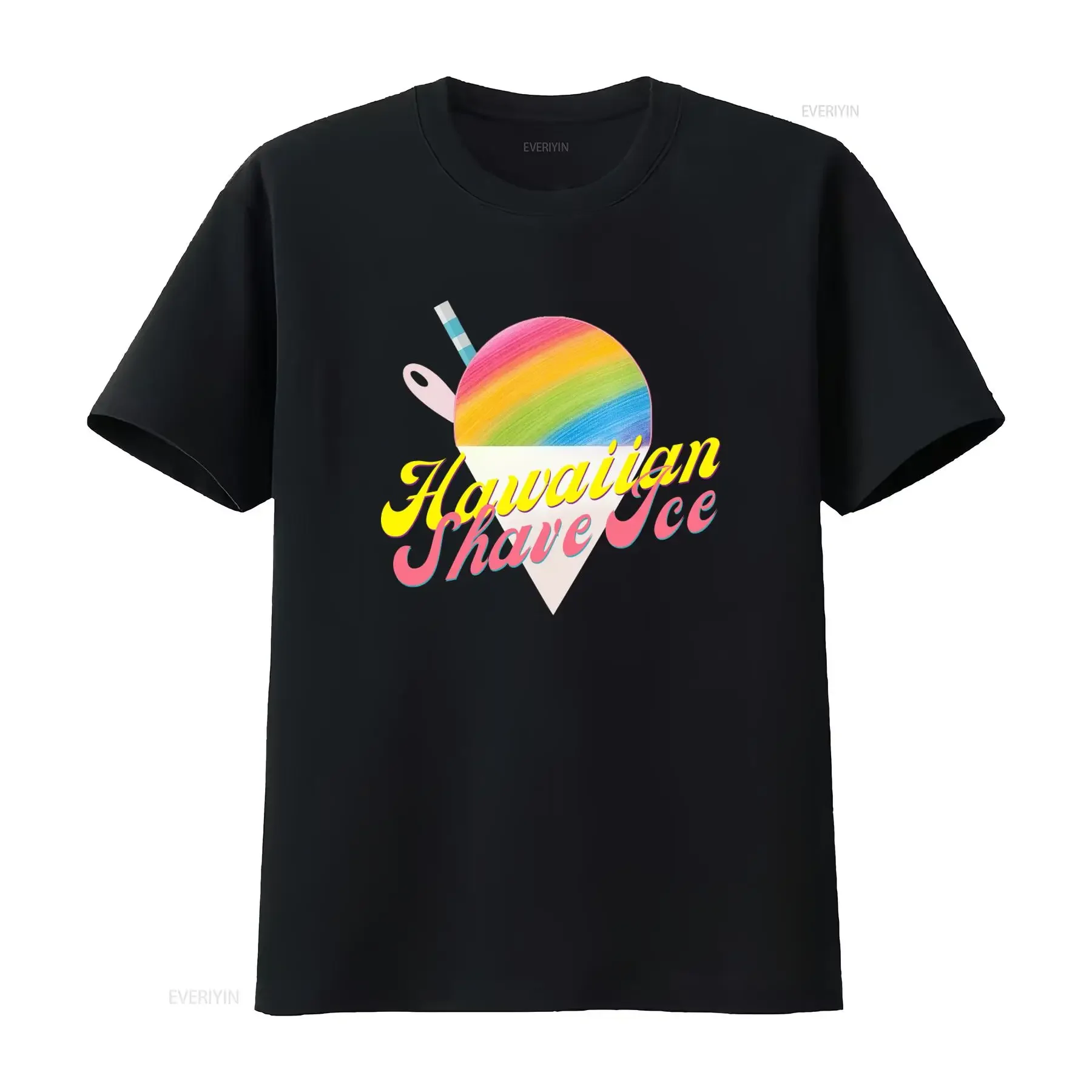 Hawaiian Shave Ice T Shirt Vibrant Rainbow Design Perfect for Summer Summertime Coconut Memories Onolicious Snow Cone Style