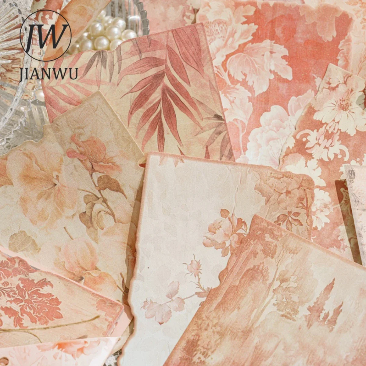 

JIANWU Miss The Wind Series Vintage Flower Patterns Landscaping Collage Material Paper Creative DIY Junk Journal Stationery