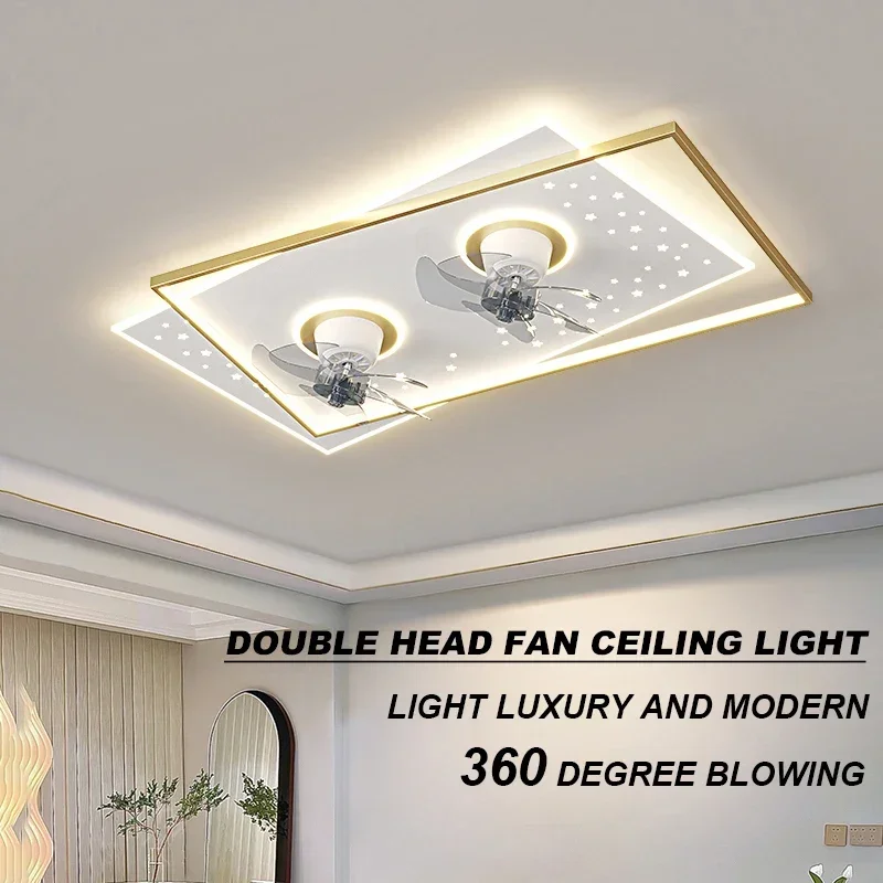 Full Spectrum Eye  Protection LED Fan Light Ceiling Light Silent Bedroom Shaking Ceiling Fan LED Lights