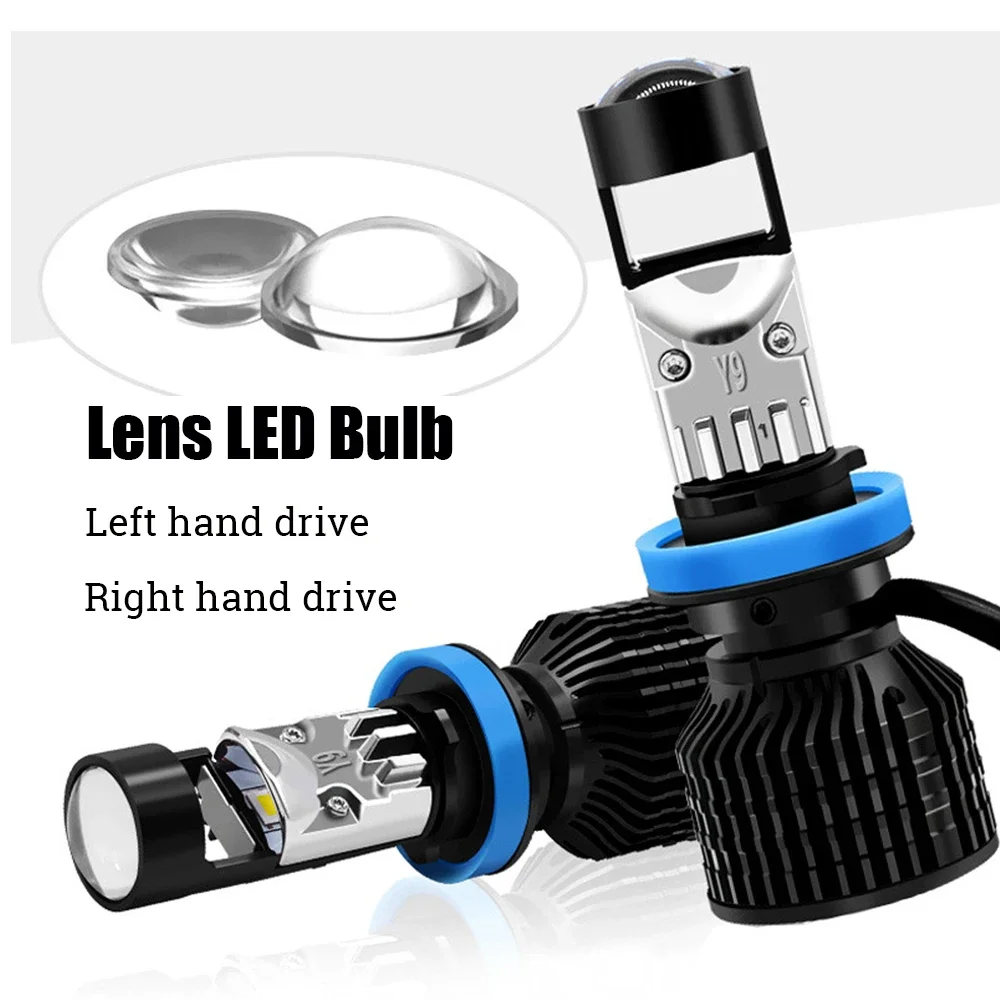 Y9 Mini Headlights Bulb Auto RHD LHD Projector Lens H7 H8 H9 H11 9006 9005 HB4 HB3 Canbus LED Lamps Fog Lights Plug and Play