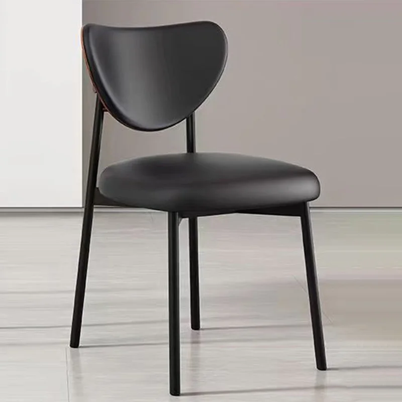 

Modern Dining Chairs with Curved Back for Kitchen Elegant Sturdy Steel Frame Cafe Bar Chair Minimalist Dining Room Table Chair