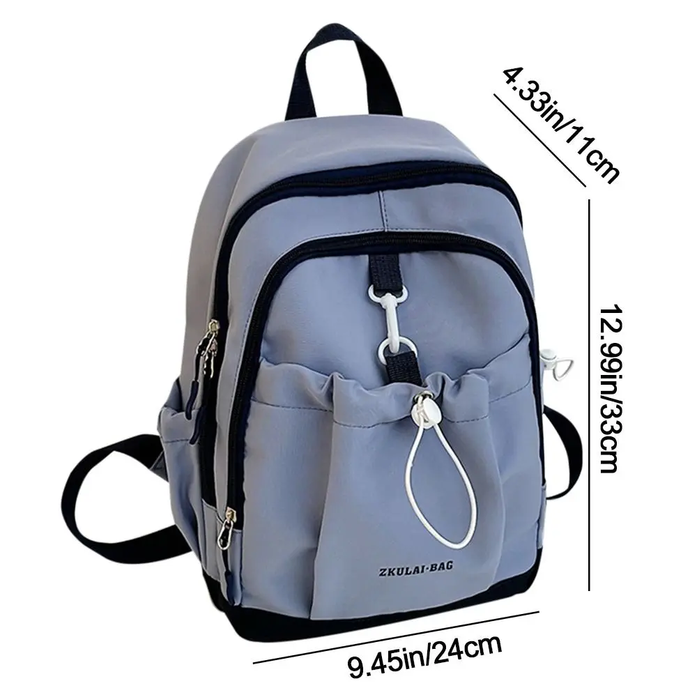 Portable Nylon Shoulders Backpack Multi-pocket Adjustable Strap Schoolbag Casual Versatile Large Capacity Female Messenger Bag