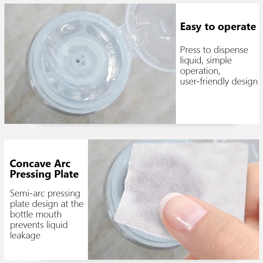 100ml com tampa imprensa garrafa bomba dispensador recarregável unha polonês removedor de maquiagem manicure recipiente mais limpo