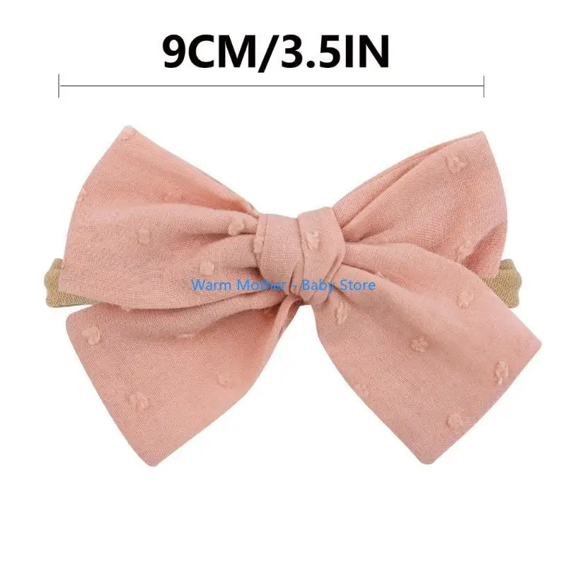 عصابة رأس مرنة ناعمة على شكل فيونكة غطاء رأس للأطفال لتزيين شعر أنيق للتصوير الفوتوغرافي والحفلات، ملابس يومية 57QE #6