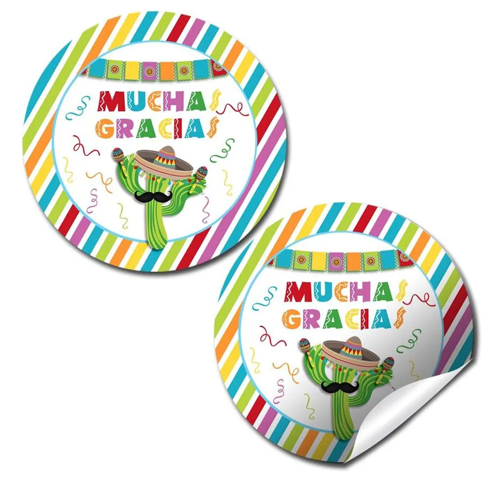 

FIESTA Cactus Birthday Party & cinco DE Mayo sticker tag