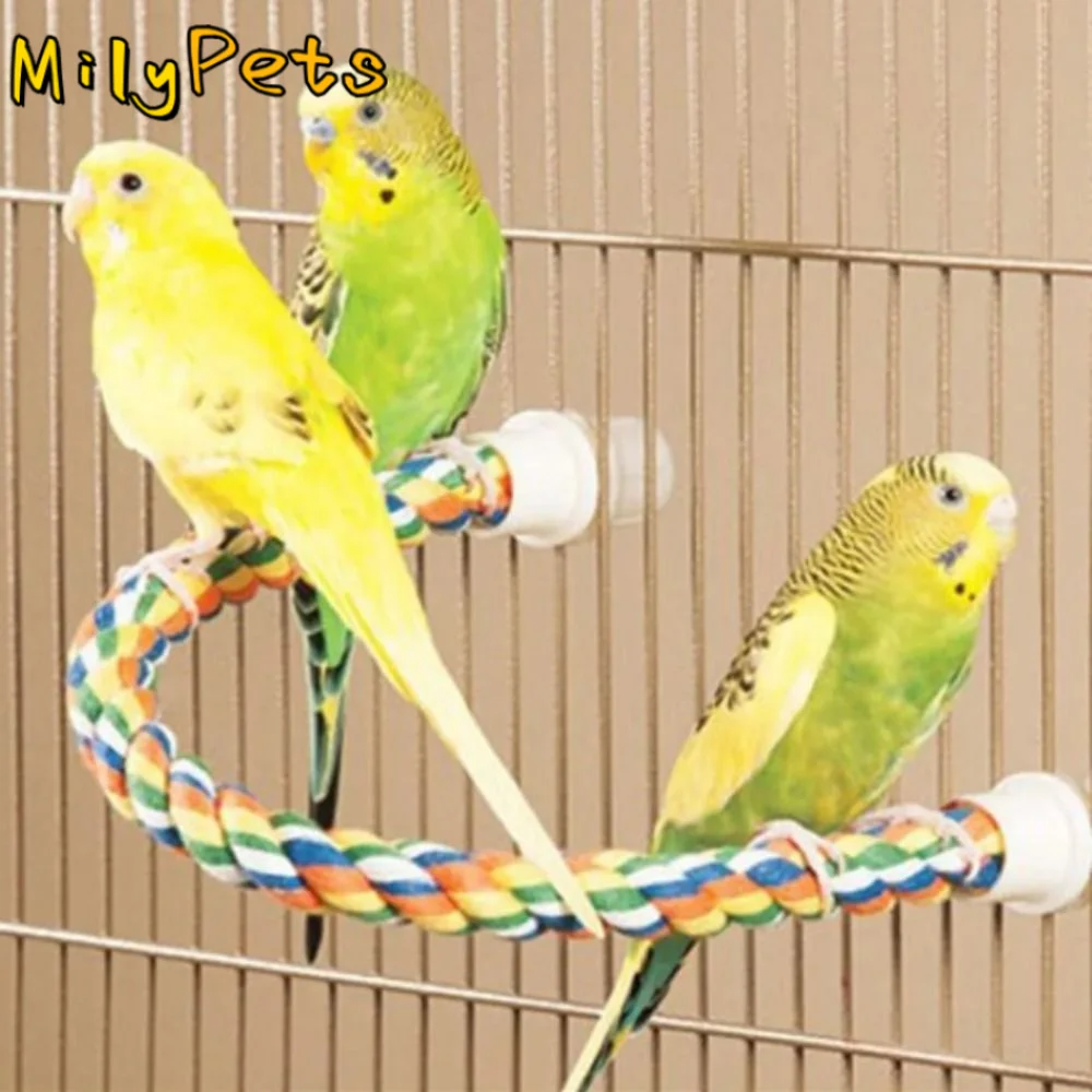 

Cotton Rope Colorful Parrot Hanging Rope Flexible Wear Resistant Parrot Rope Standing Stick Bite Resistant Bird Swing Ladder