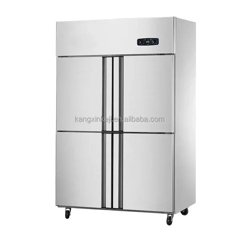 High Quality 4 Door Stainless Steel Refrigeration Refrigerators Upright Freezer