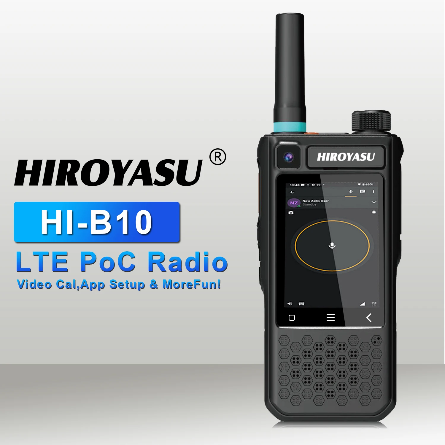 HIROYASU HI-B10 LTE PoC Radio Android 10.0 2GB ROM 16GB RAM Video Call Zello Echolink PTT Walkie Talkie 2.4-inch Touchscreen