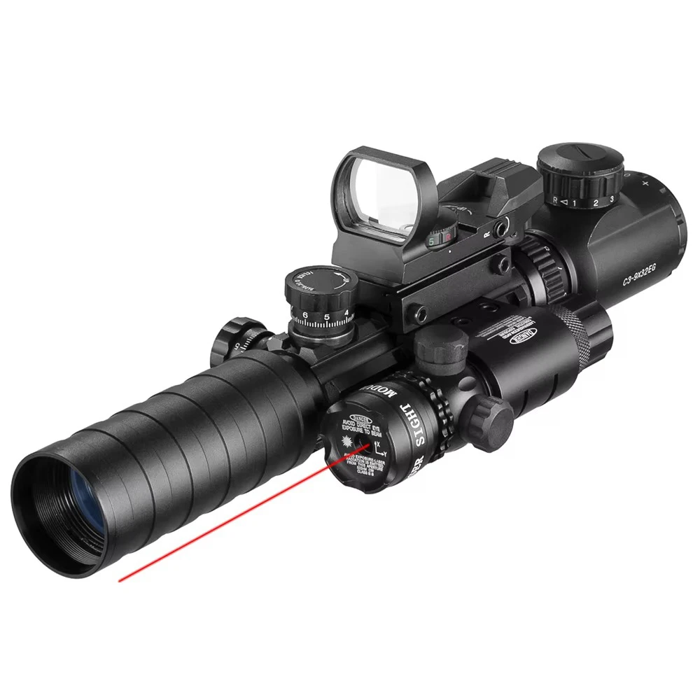 3-9X32 EG Tactische Optiek Rood Groen Verlichte Riflescope Holografische Reflex 4 Richtkruis Rood Groen Dot Combo Jachtkijker
