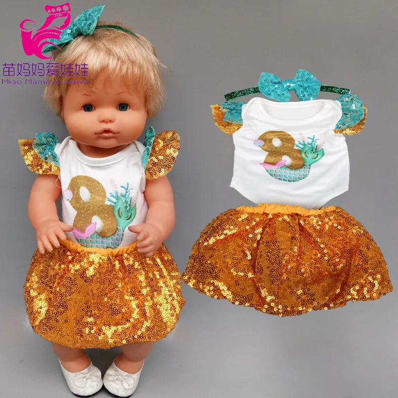 40cm doll Sequins dress shirt set for 42cm Nenuco Ropa y su Hermanita 17 inch baby doll clothes