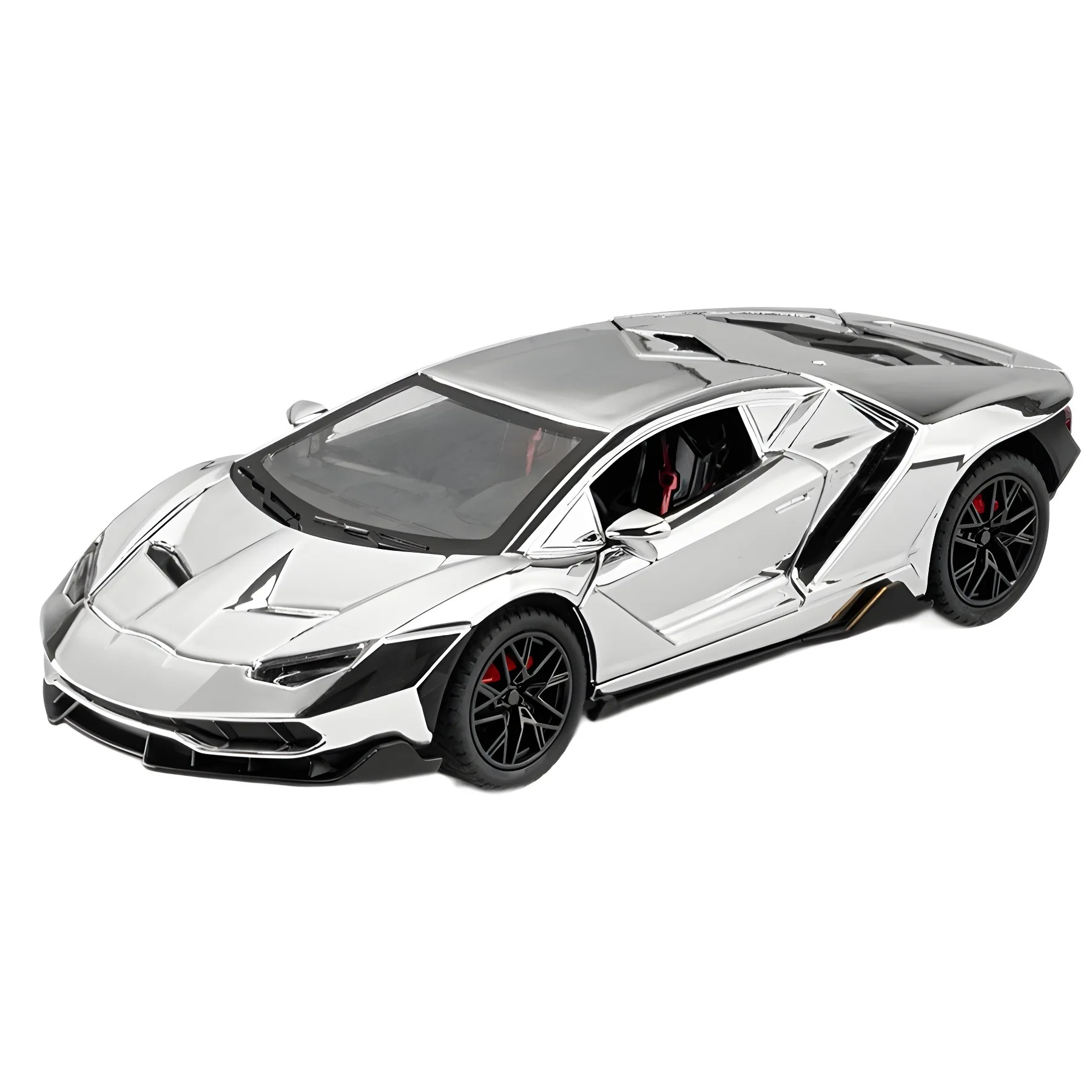 1: 24 LP770 electroplated simulation sports car model with sound and light feedback, openable toy ornament