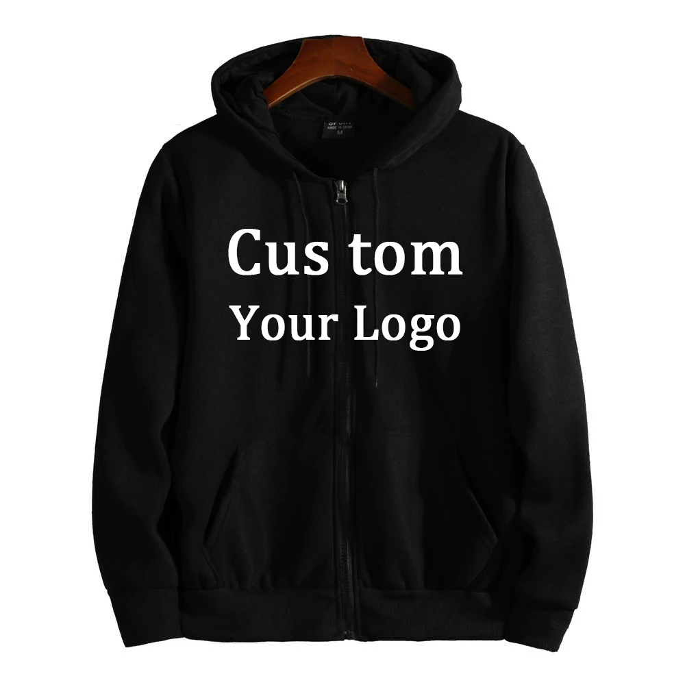 New Custom Zipper Hoodies Your Own Logo Men Women Fashion Long Sleeve Sweatshirt Hot Sale Casual Autumn Winter Sportwear Clothes