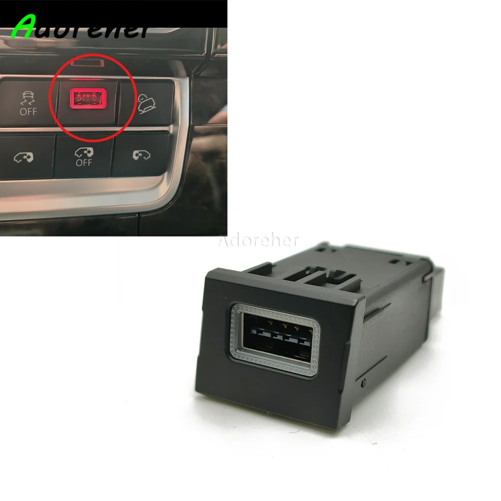 1PC Car Charger Socket QC3.0 USB Phone Charging Outlet Power Adapter Cable For Volkswagen Multivan T6