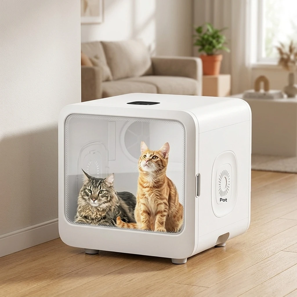 Large Space Automatic Pet Dryer Box Tempered Glass Smart Drying Cabinet for Cats Dogs Grooming Pet Hair Cleaning Bath