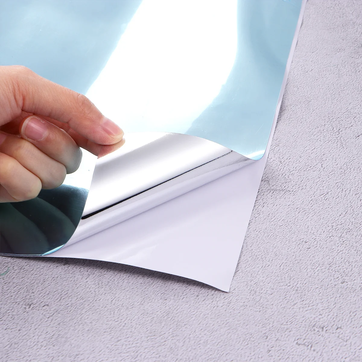 

2Pcs Waterproof Mirror Sticker Wall Mirror Surface Sticker Simple Design Home DIY Interior Decoration Reflection Effect