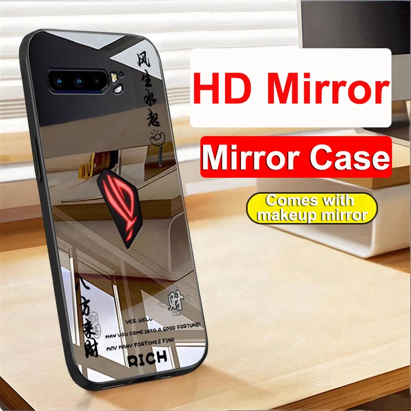 Capa para Asus ROG Phone 3 5G ROG3 HD com espelho e capa traseira rígida para Asus ROG 3 Phone Shell para Asus ZS661KS