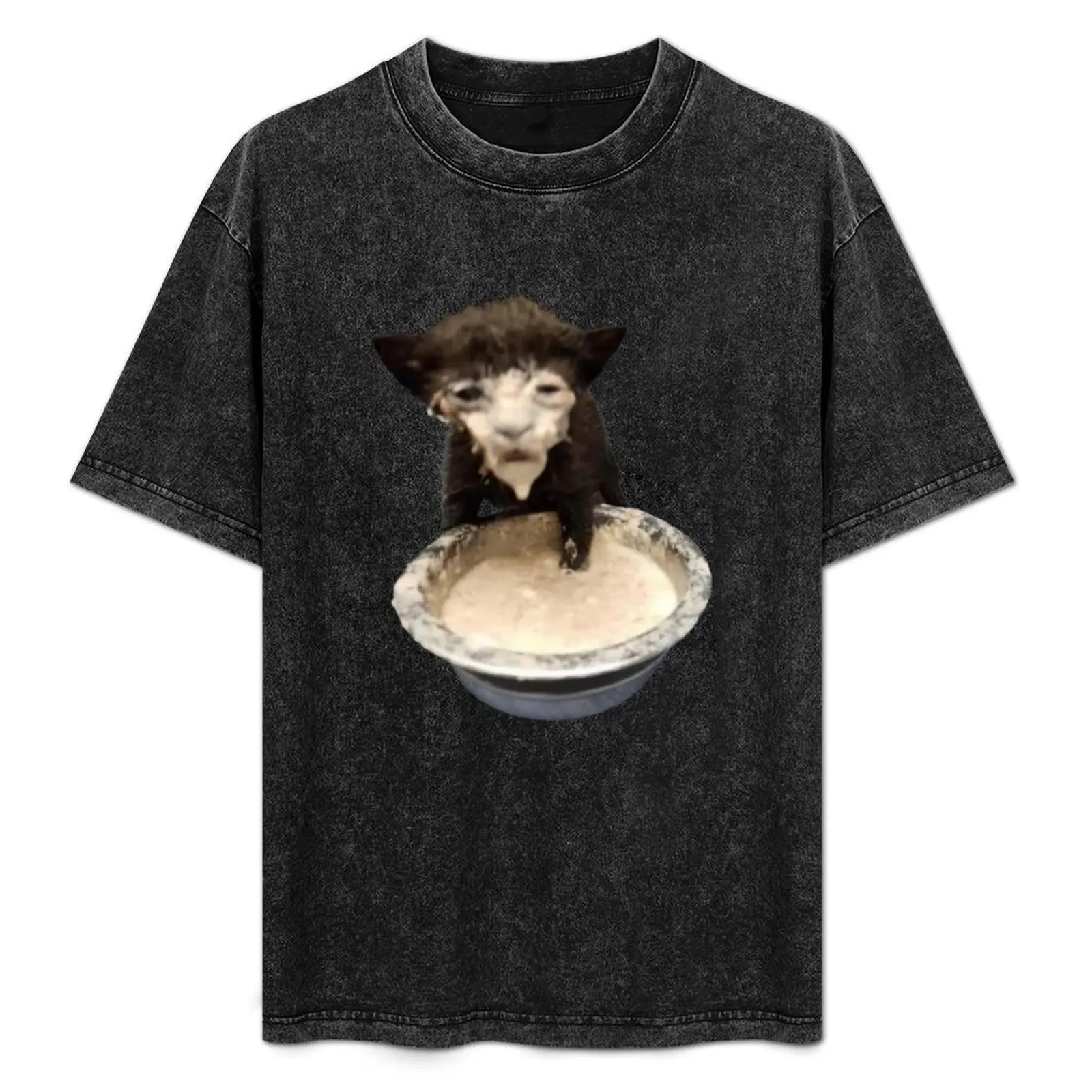 

Cat in Milk Meme (Cursed Milk Cat) T-Shirt customs graphic shirts plus sizes anime tshirt plus size men clothing