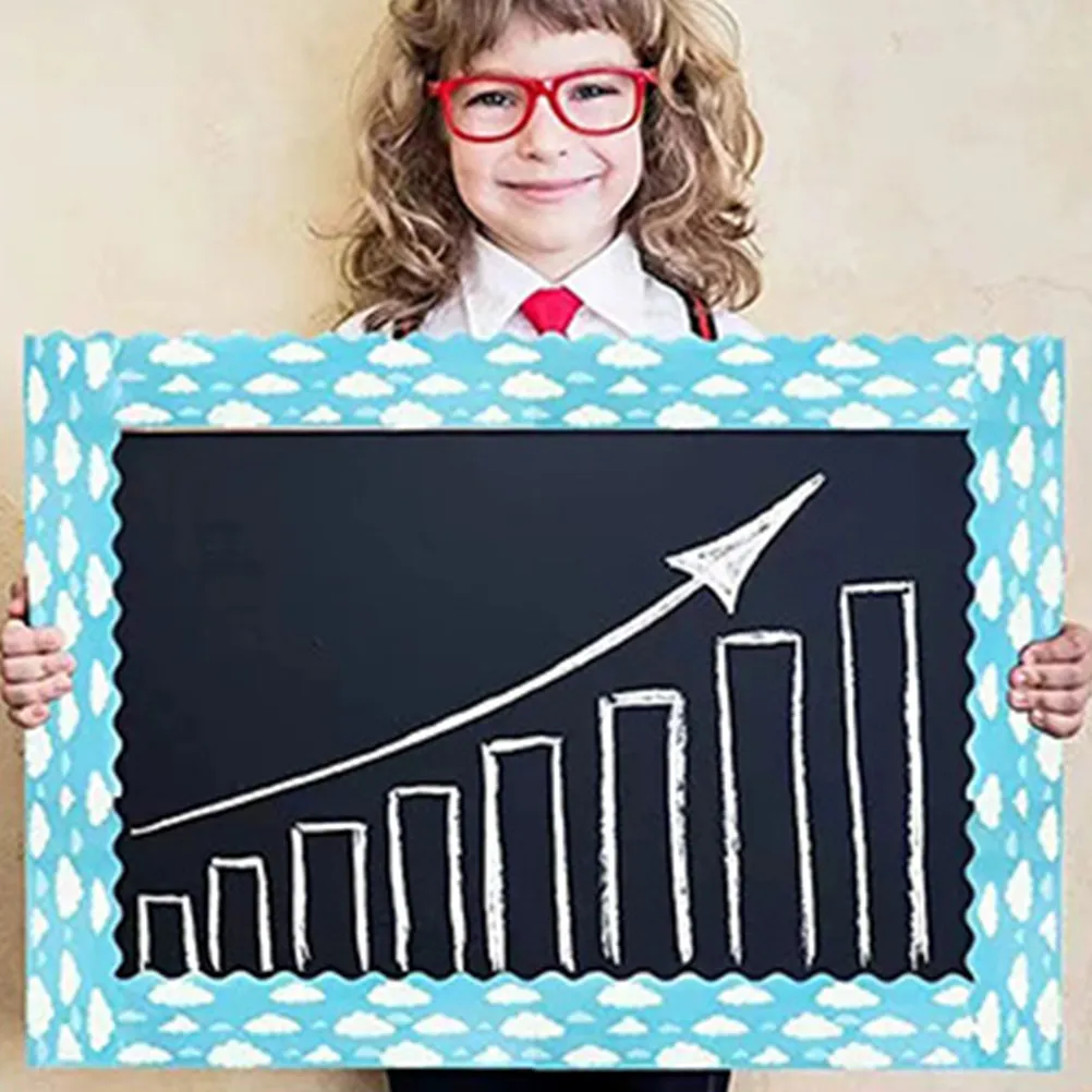 Cloud Pattern Bulletin Board Border Trim Roll Adorable Cuttable Decorative Paper for Classroom Bulletin Board Blackboard