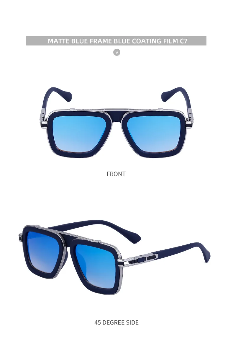 Modische Eckige Punk-Sonnenbrille für Herren 2026 Luxusmarke Vintage Retro Sonnenbrillen für Männer Steampunk Anti-Blaulicht-Brillen – Detail 21