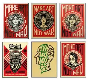 Винтажный художественный постер на холсте «Make Art Not War», декор для гостиной, домашняя Настенная картина