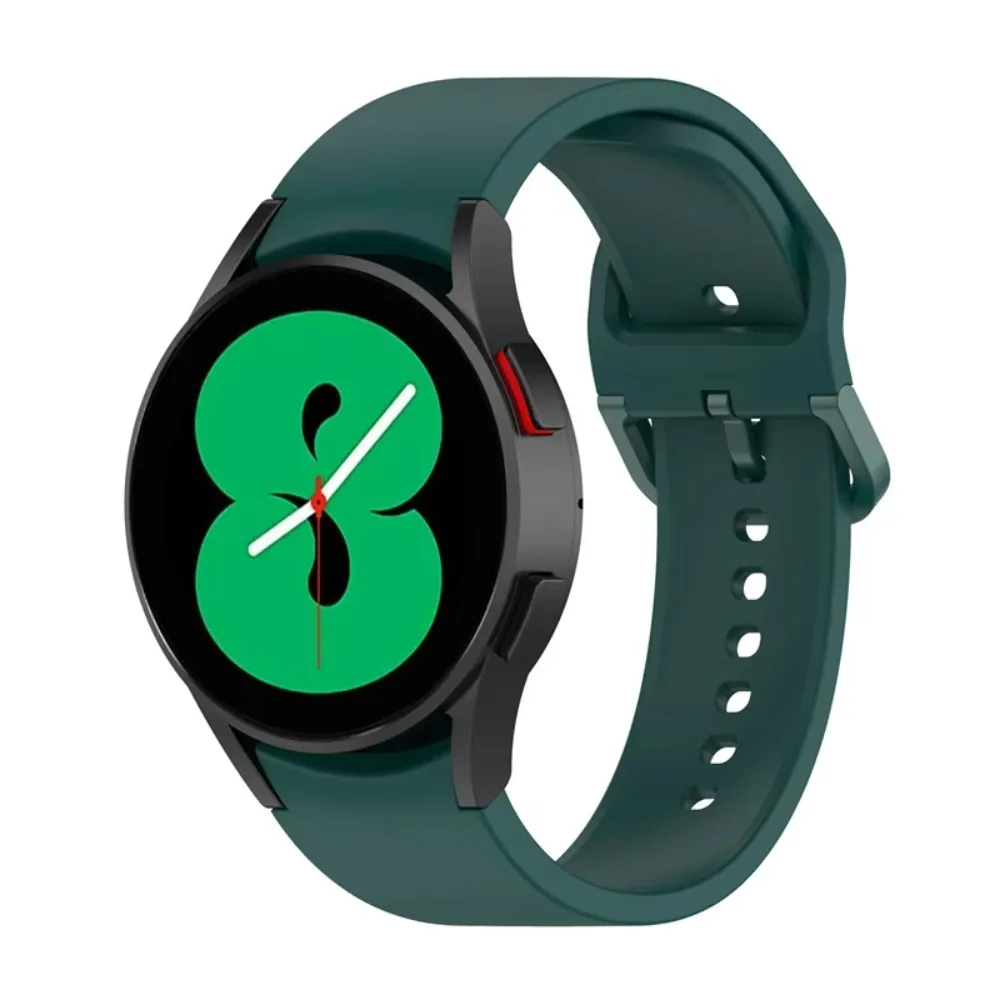 Sport Silicone Band for Samsung Galaxy Watch 6 5 4 Classic, 20mm Crescent Buckle Strap for Watch 6 5 4 40mm 44mm, Gym, Running