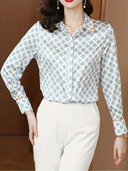 France style Women Blouses silk shirts Fashion elegant office ladies shirts tops blusa mujer