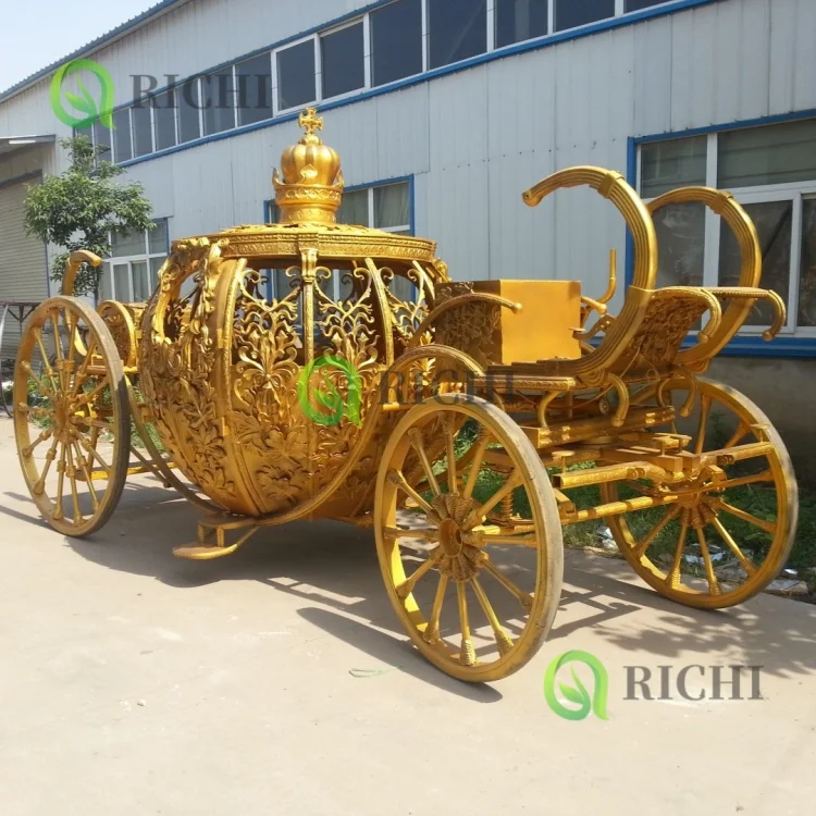 Magical Light-Up Pumpkin Carriage Princess Carriage Horse Drawn Carriage for Kids' Birthday Party Decoration Ornament