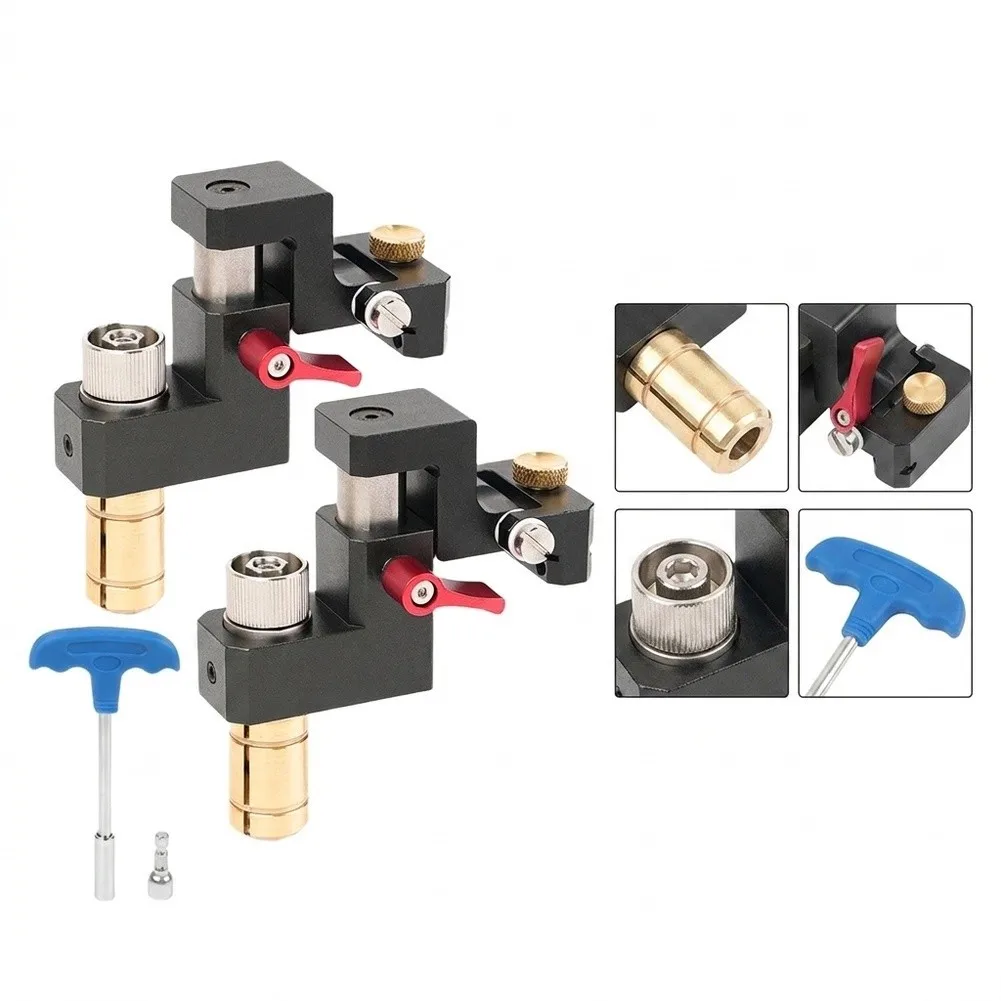 Track Saw Side Flip Stop Quick Adjust Positioning Jig For MFT Table 20mm Hole Precision Woodworking Cutting Guide Tool Aluminum