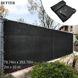 hade 6' x 50' Black Fence Privacy Screen Cover Windscreen with Heavy Duty Brass Grommets
