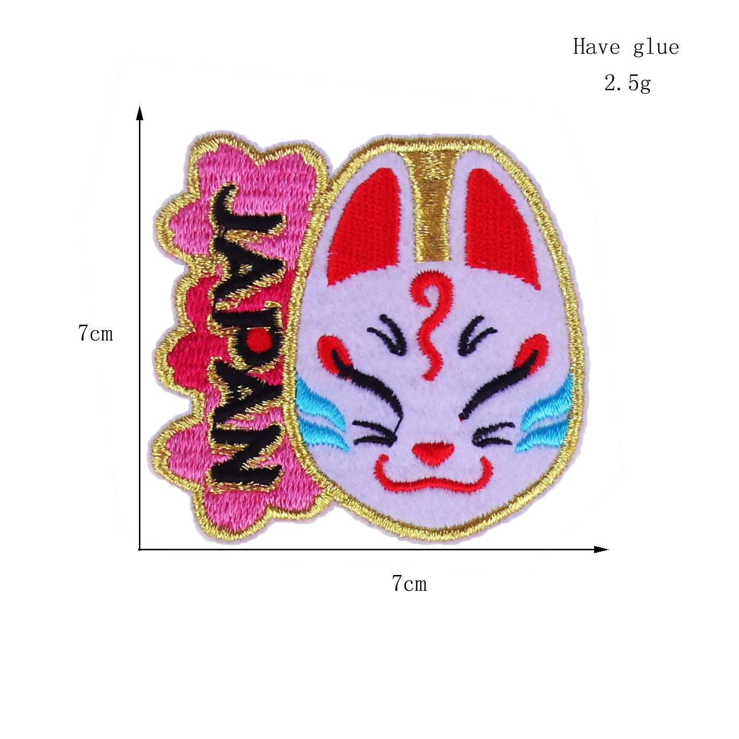 Tokyo Japan Traditional Women Fox Face Koi Sea Wave Patches Cute Geisha Iron On  Appliques For Kids Clothes 3D Diy Accessories