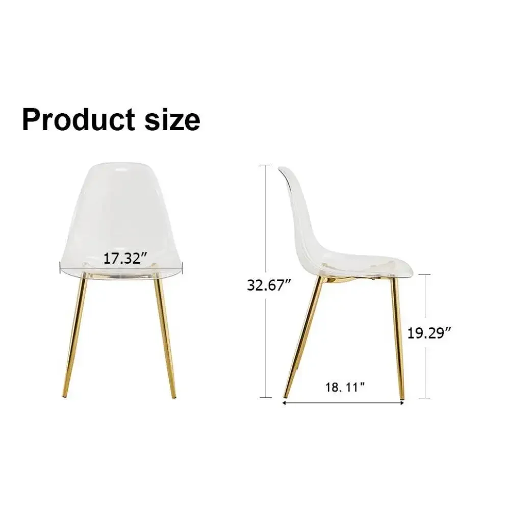 Transparent Plastic Dining Chairs Pack 6 Accent Chair Set 6 Rooms Deals Nordic Elegant Room Lightweight High Kitchen Furniture image 6