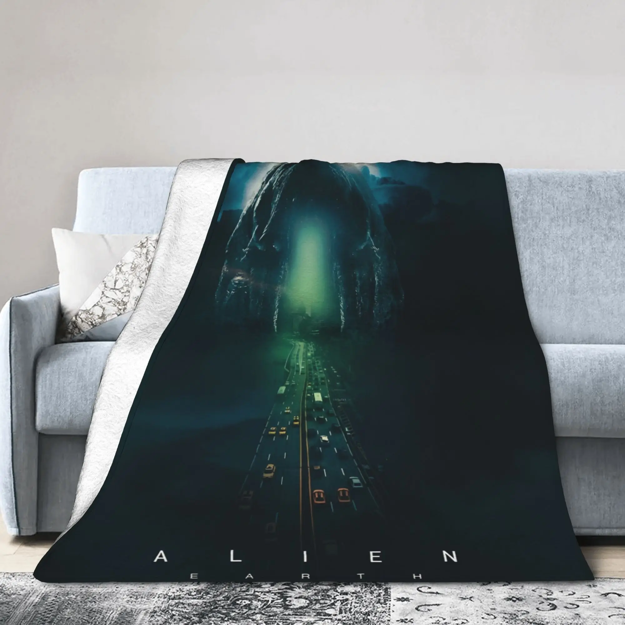 

Новые одеяла из фильма «Чужойцы Земли 2025, готические фланелевые потрясающие мягкие одеяла для покрытия стула, дивана, всесезонного автомобиля