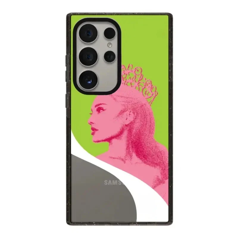 Funda con borde negro acrílico magnético mágico creativo para Samsung Galaxy S22 S23 S24 Ultra S22 + S23 + S24 Plus funda protectora