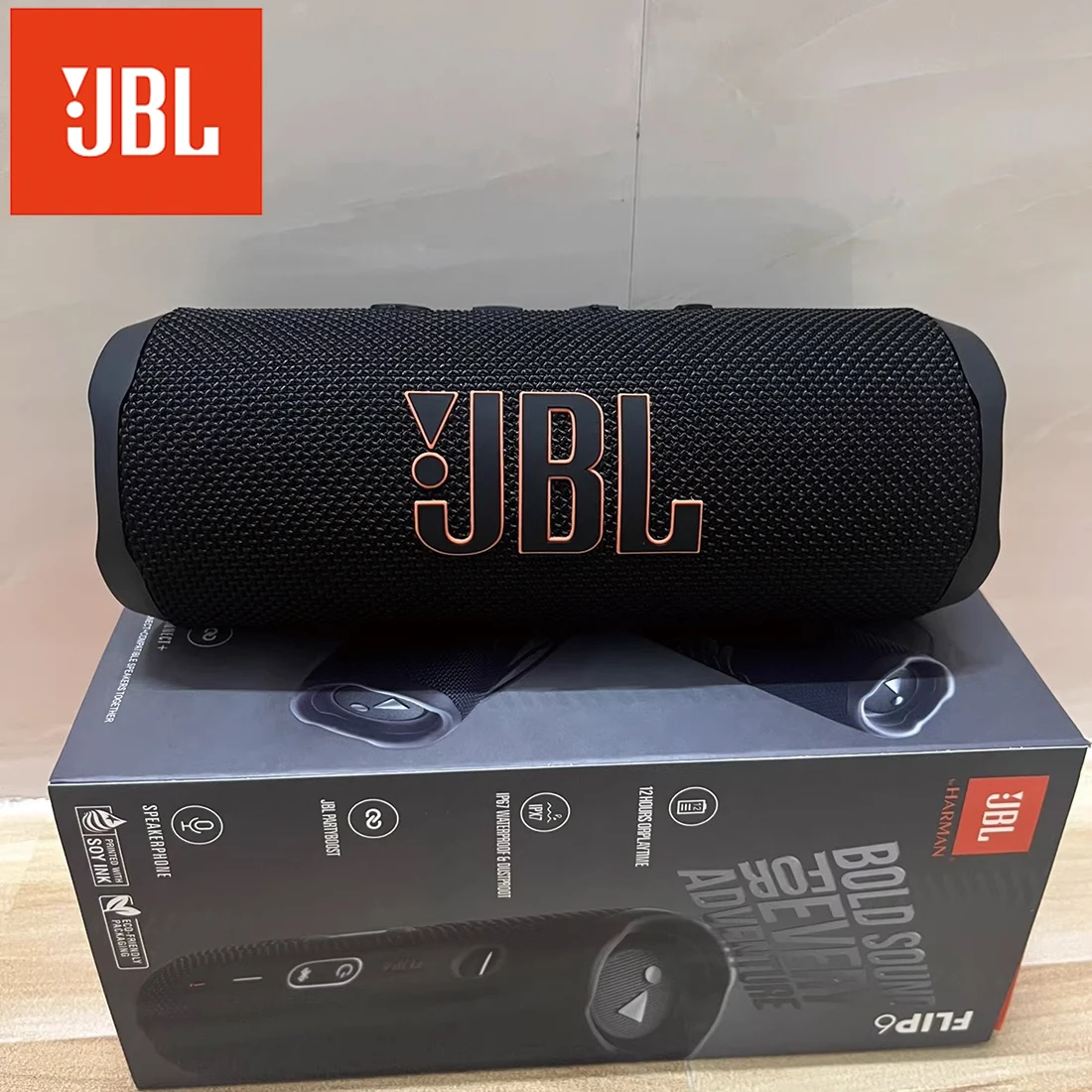 الأصلي JBL FLIP 6 سمّاعات بلوتوث FLIP6 المحمولة IPX7 مقاوم للماء في الهواء الطلق ستيريو باس الموسيقى المسار المتكلم مستقل مكبر الصوت