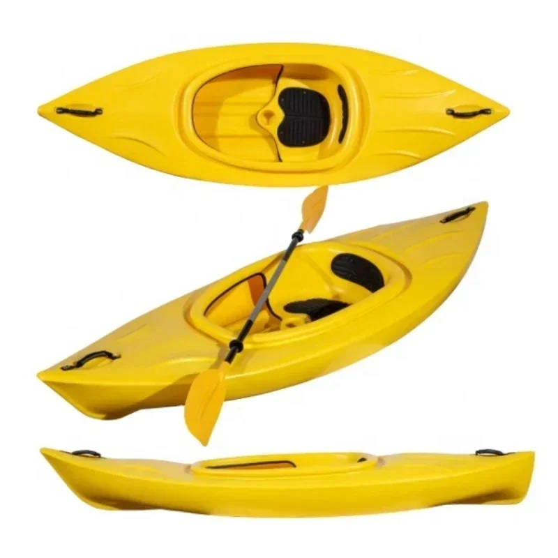 2024 Popular 2.6 m One Person Single Seating  Adult  Plastic Sin in  Kayak Boat Canoe With Accessory