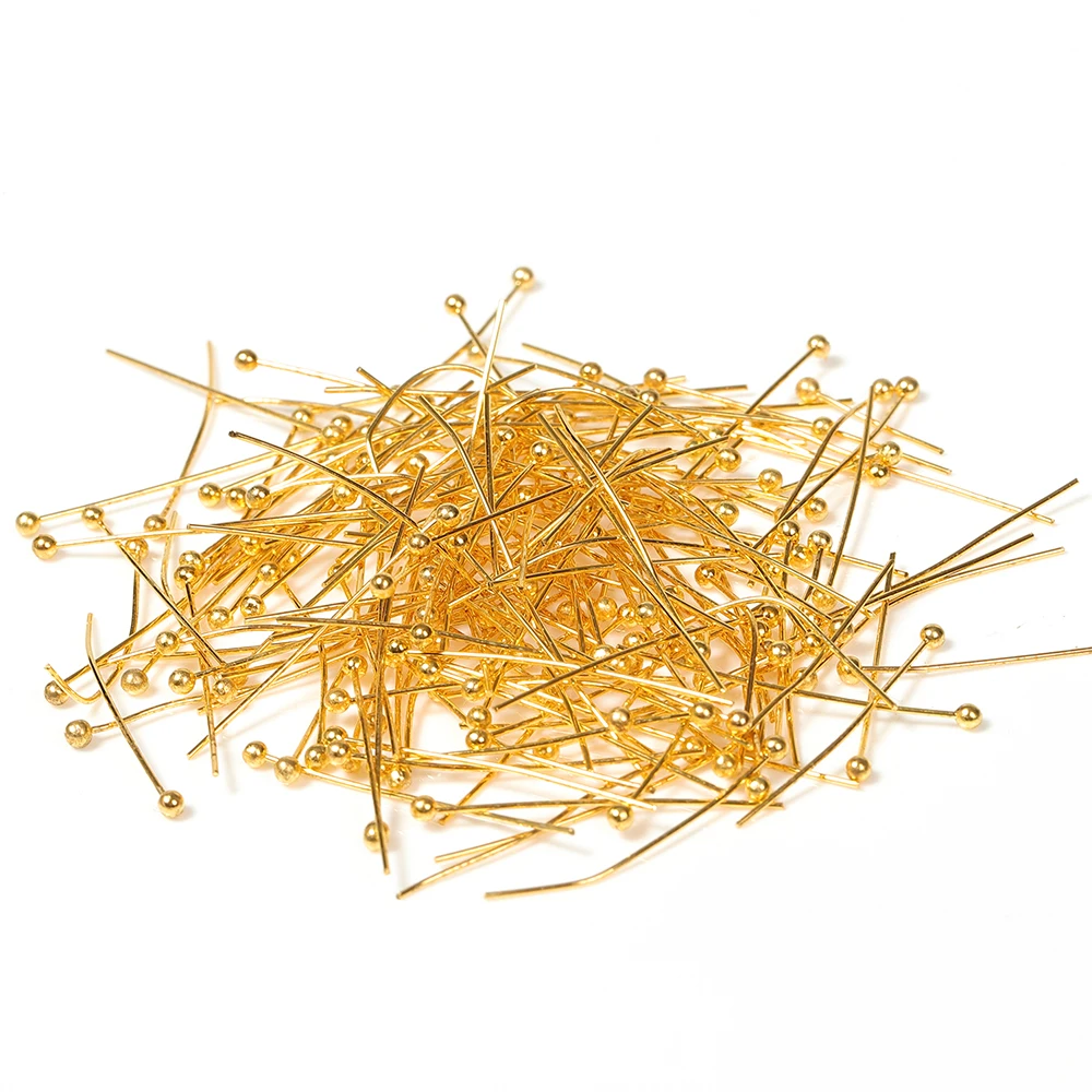 Wholsale 200pcs/lot 18 20 24 40 35 40 mm Bronze Metal Ball Head Pins for DIY Jewelry Making Head Pins Findings Pins Supplies