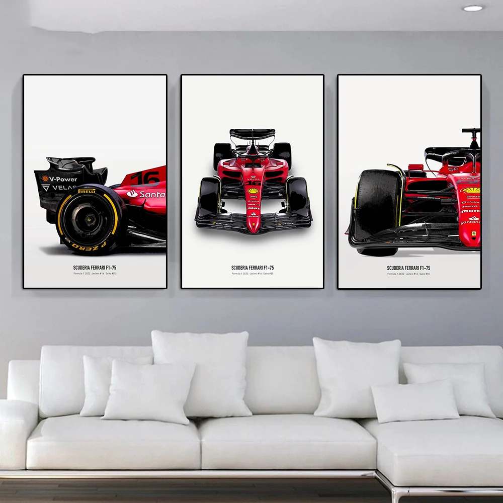 

Formula Grand Prix F1-75 Racing Poster And Print Charles Leclerc Canvas Painting Racer Sainz Wall Art Picture Room Decor Gift