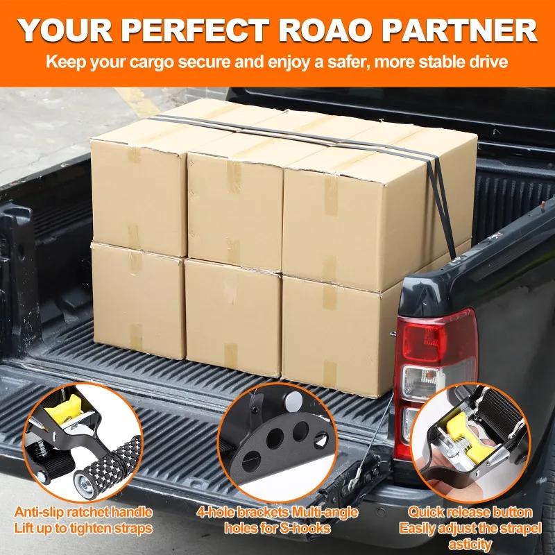 For Ford Ranger 2023-2026 Cargo Strap Ratchet Tensioner Freight Fixed Tightener Tighten Rope Modification Car  Accessories