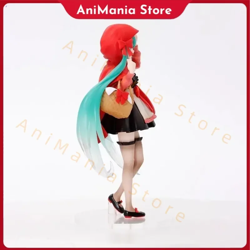 

TAITO Original Desktop Decoration Cute Anime Figures Hatsune Miku Wonderland Figure Little Red Riding Hood 18CM Doll Adult Toys