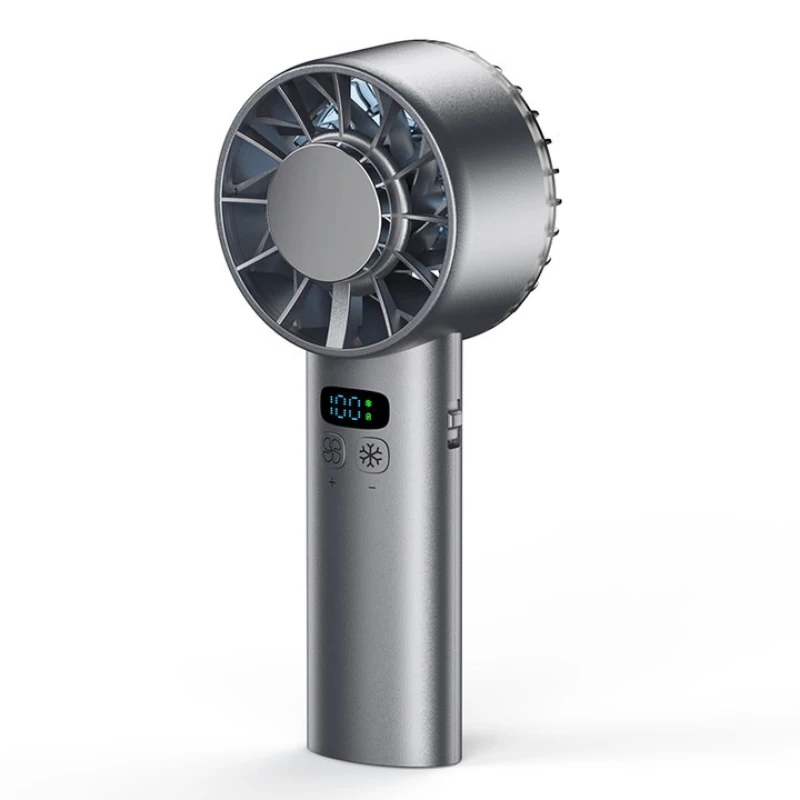 Compressa de gelo ventilador de refrigeração de alta velocidade ventiladores portáteis usb recarregável portátil mini ventilador display digital led, viagens, acampamento, ao ar livre
