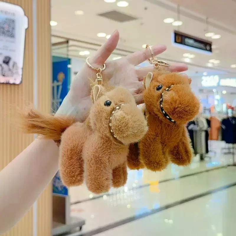 1 pz simulazione pony bambola zaino accessorio creativo cartone animato cavallo peluche bambola portachiavi ciondolo borsa carino