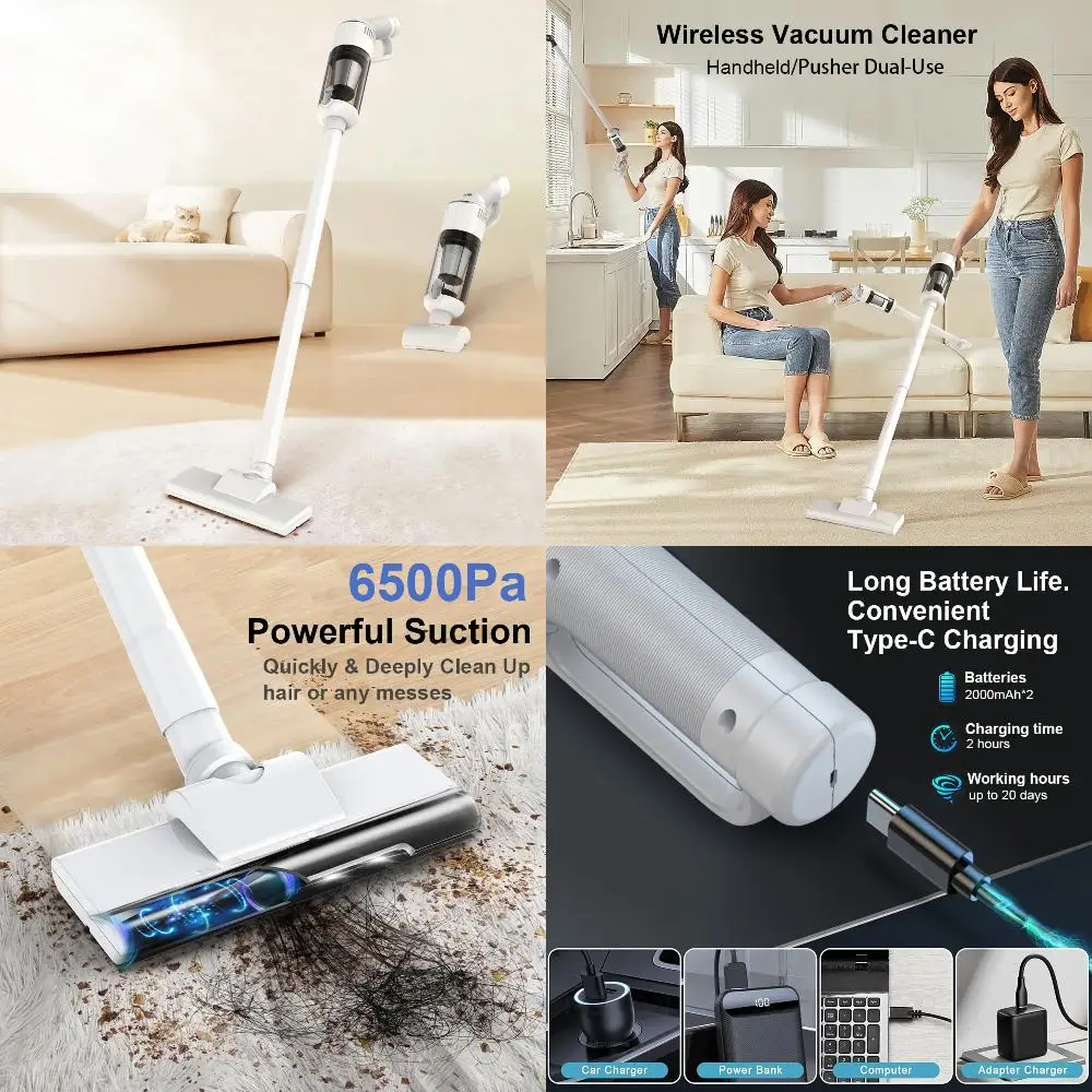 Draadloze handstofzuiger 5-in-1 multifunctionele autoreinigingsmachine 45W puur koperen motor Oplaadstofzuiger