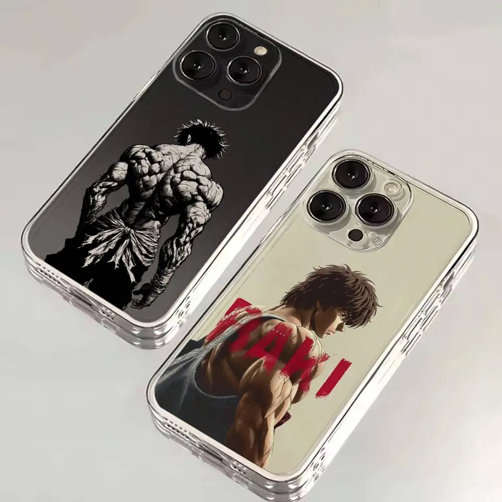 حافظة هاتف هزلية H-Hanma Baki لهواتف iPhone 16,15,14,13,12,11,17 Pro,Max,Plus,X,XS,XR,SE,غطاء ناعم شفاف صغير #1