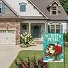 NGZ Winter Mail Red Mailbox Garden Flag 28X40 Inch Linen for Christmas llz